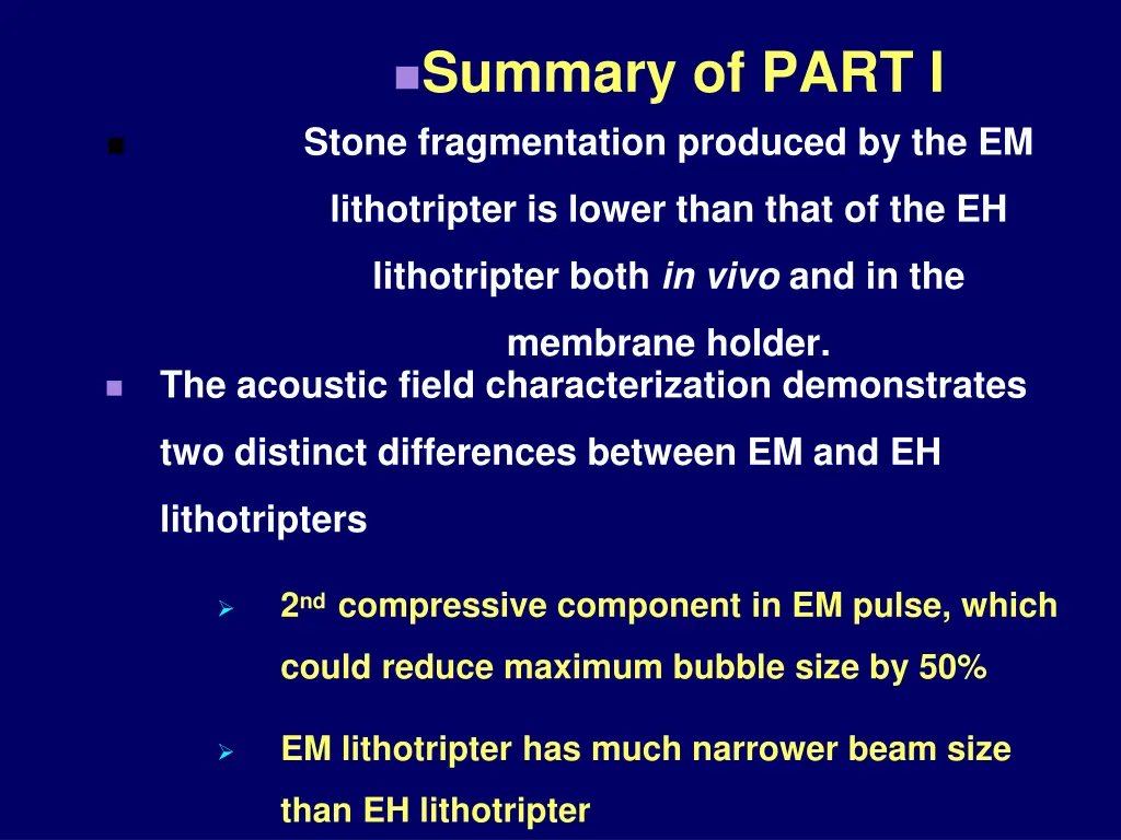 summary of part i stone fragmentation produced