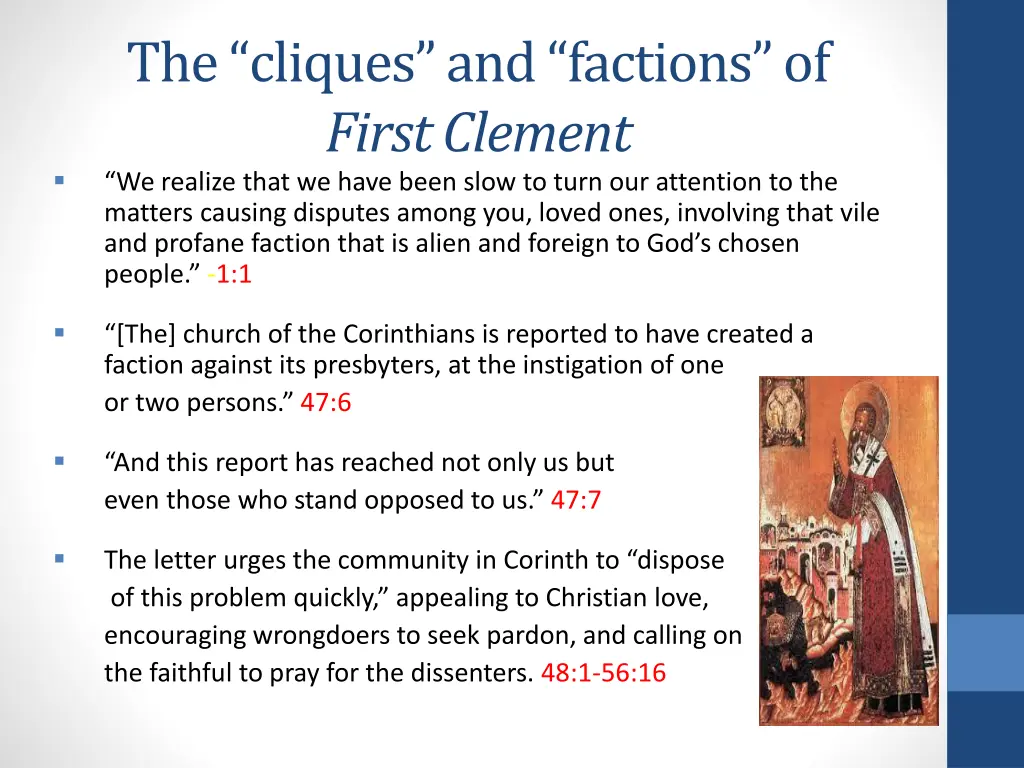 the cliques and factions of first clement