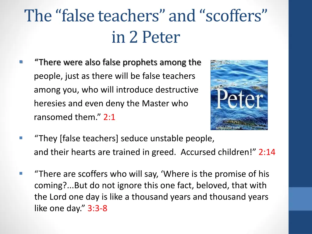 the false teachers and scoffers in 2 peter