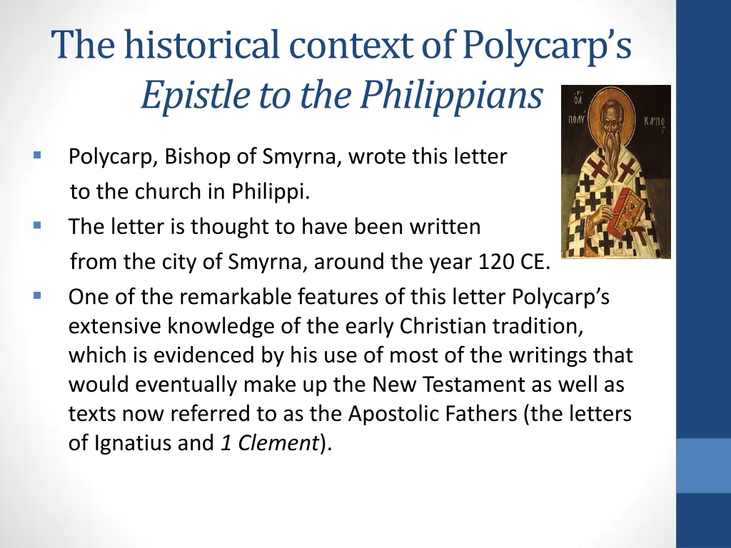 the historical context of polycarp s epistle