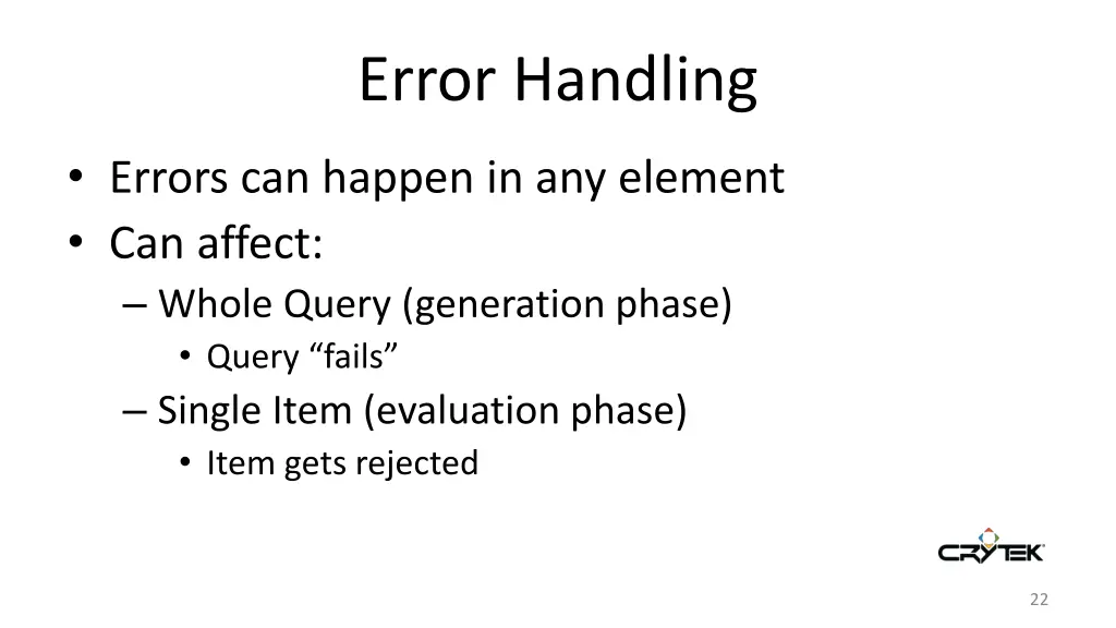 error handling