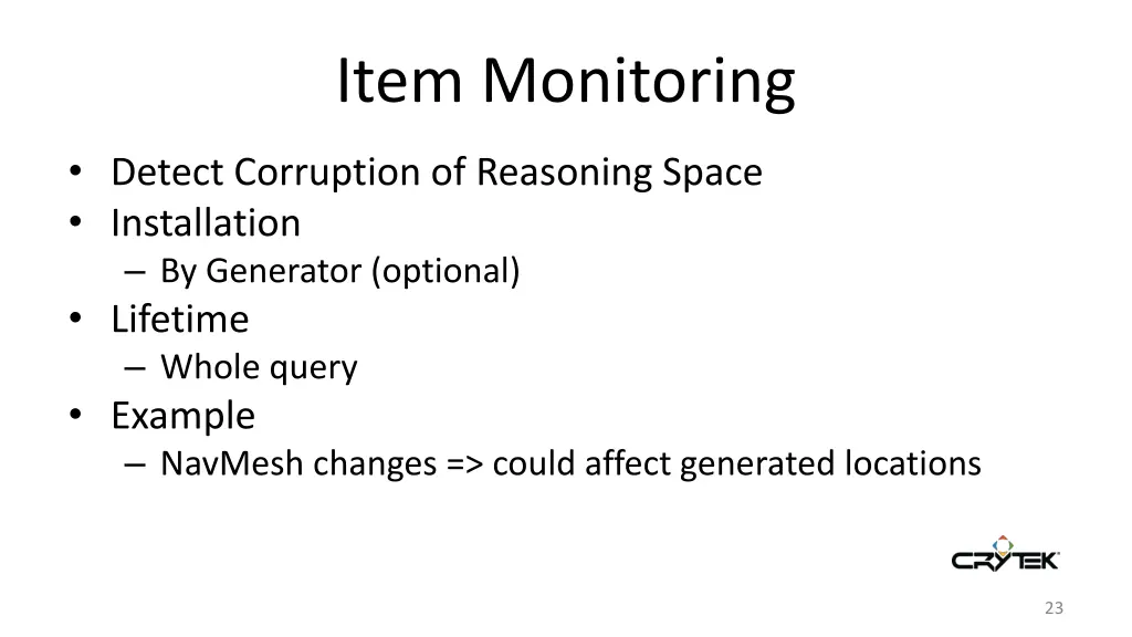 item monitoring