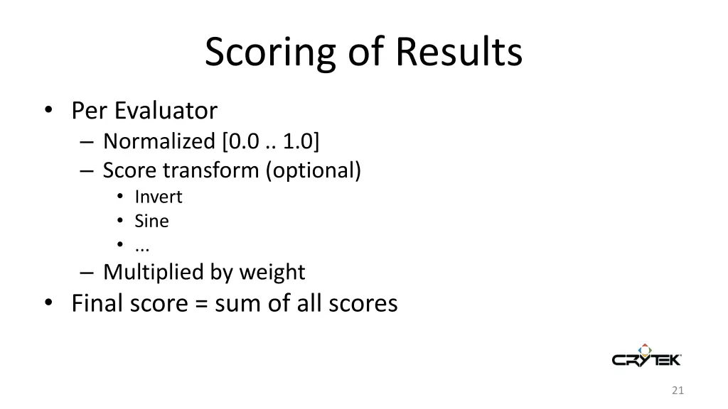 scoring of results