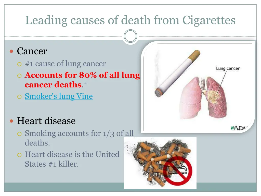 leading causes of death from cigarettes