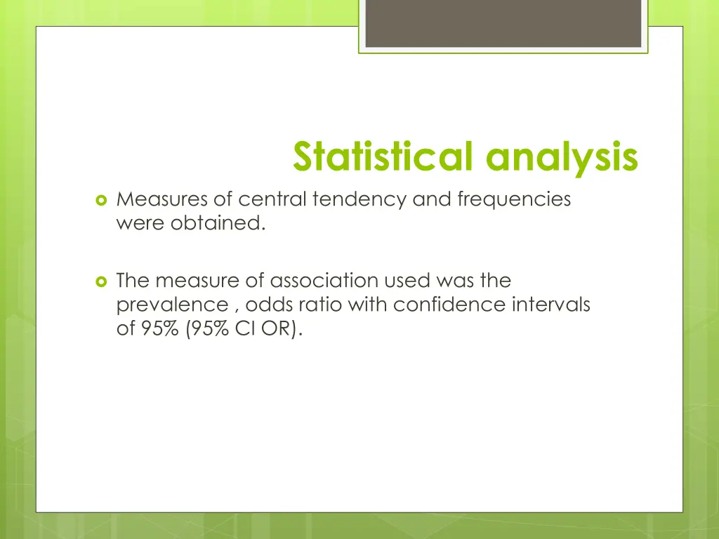 statistical analysis