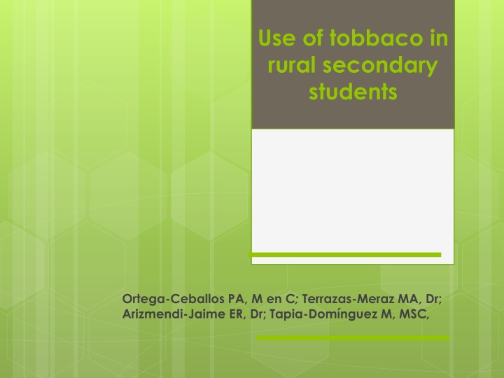 use of tobbaco in rural secondary students