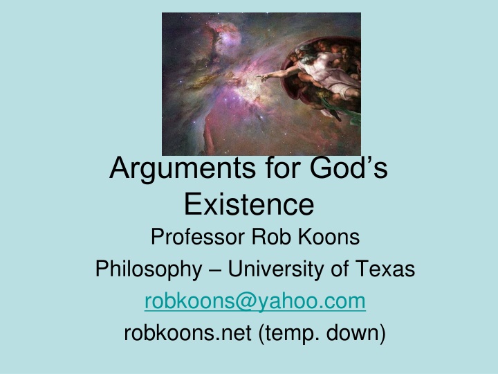 arguments for god s existence professor rob koons