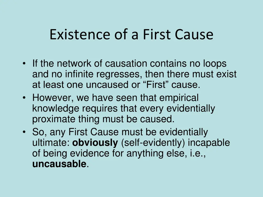 existence of a first cause