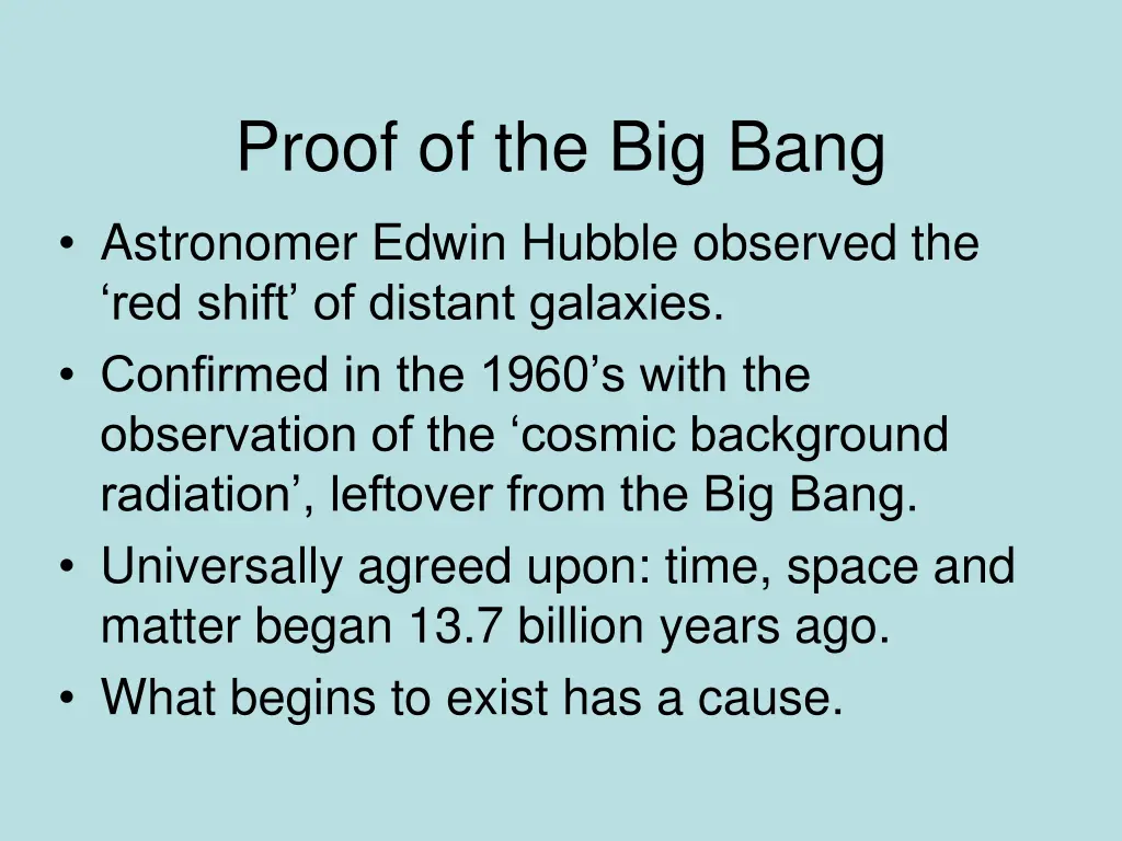 proof of the big bang