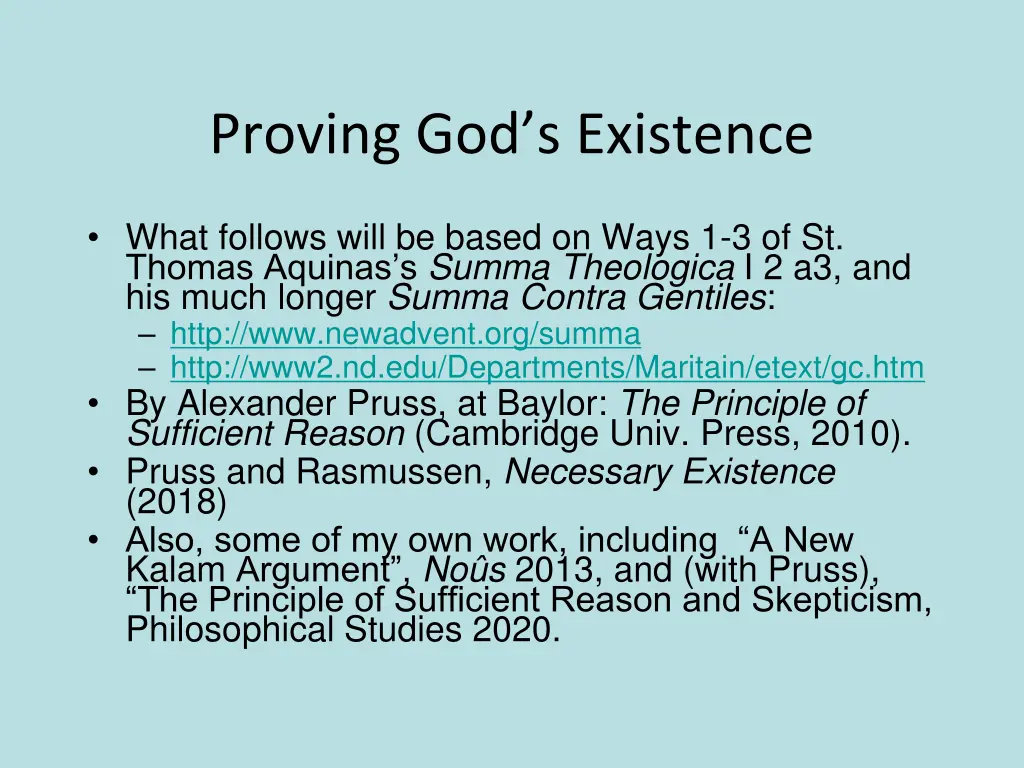 proving god s existence