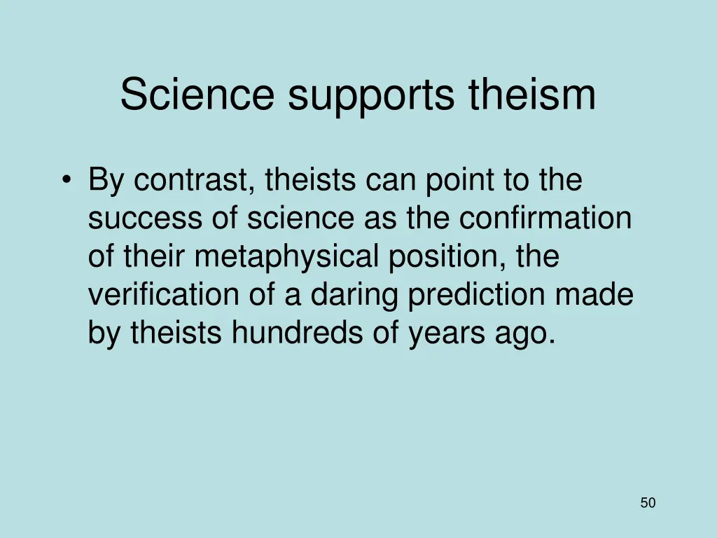 science supports theism