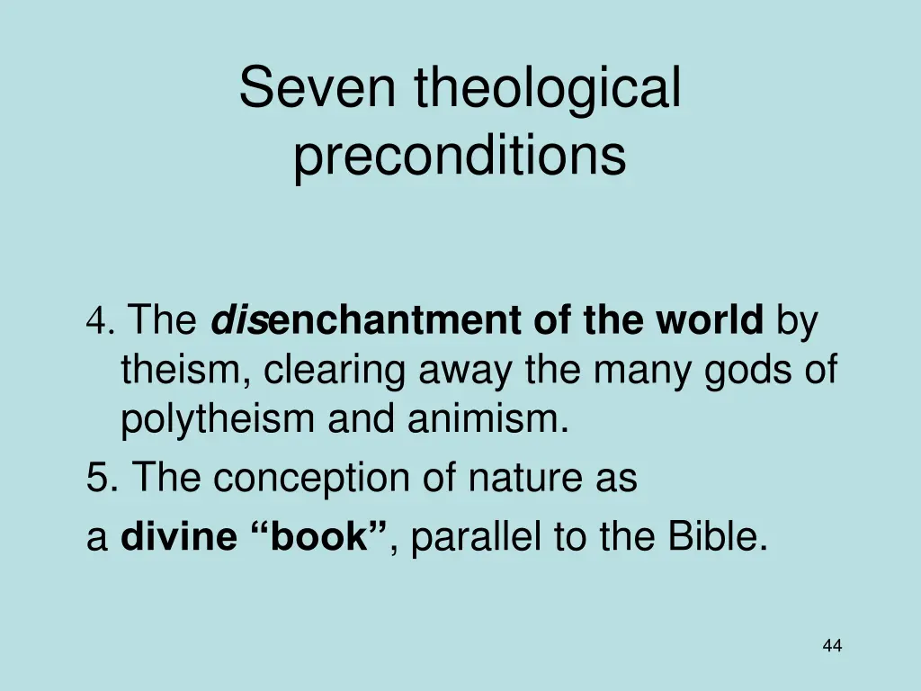 seven theological preconditions 1