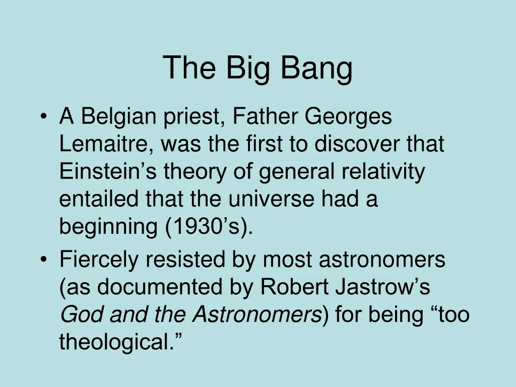 the big bang