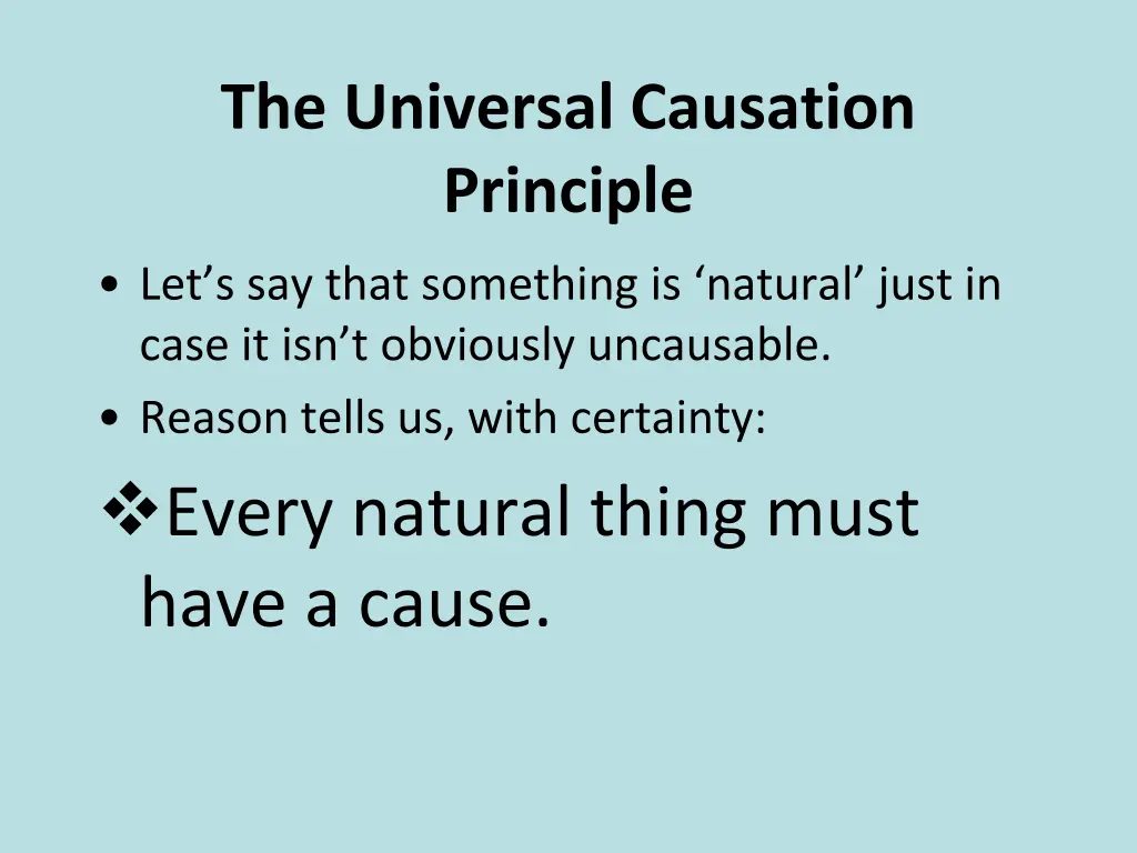 the universal causation principle