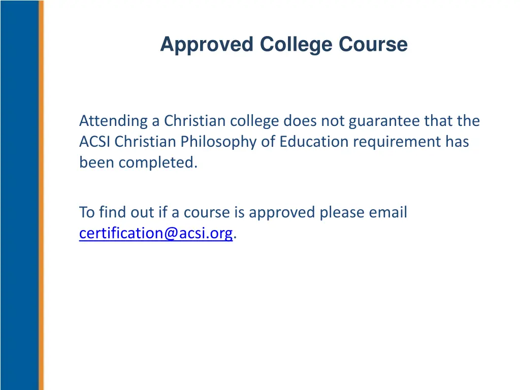 approved college course