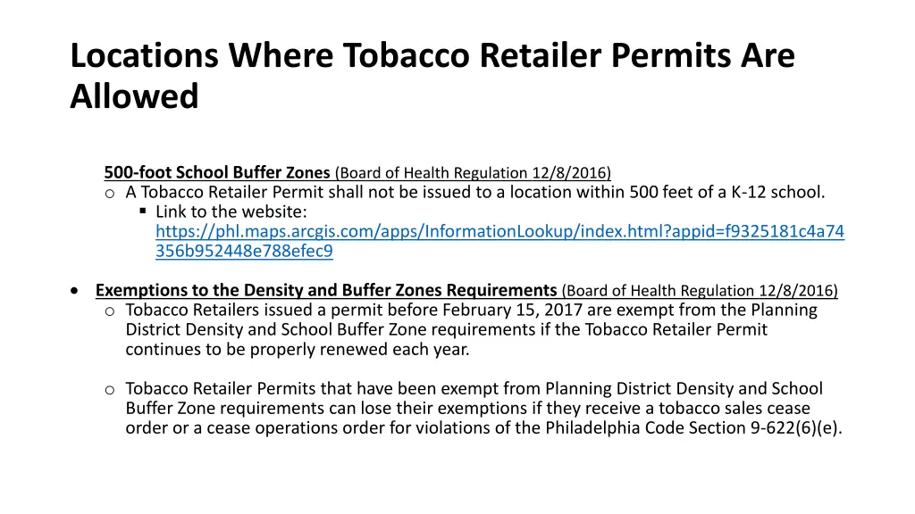 locations where tobacco retailer permits 1