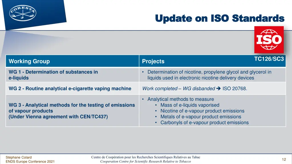 update on iso standards update on iso standards