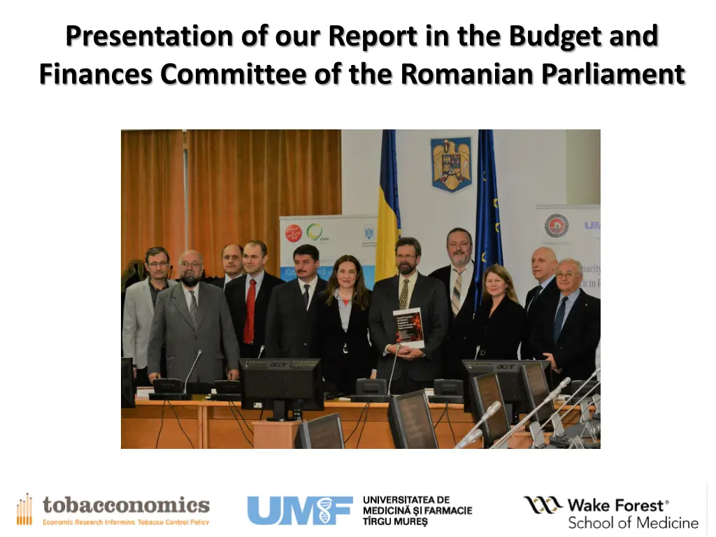 presentation of our report in the budget