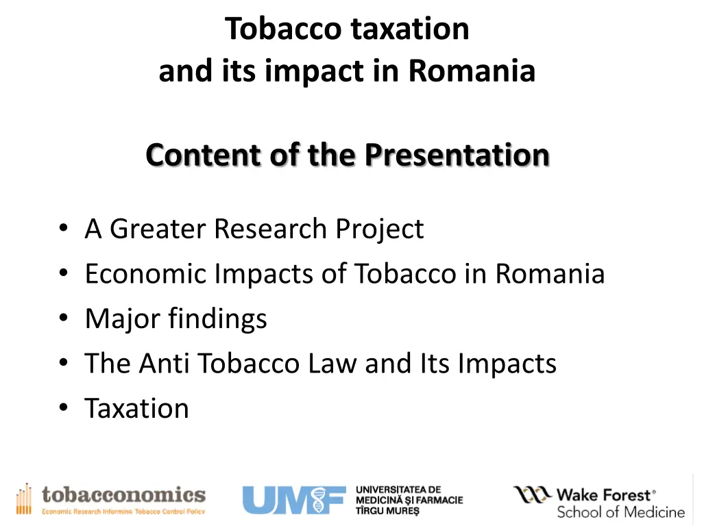 tobacco taxation and its impact in romania 1