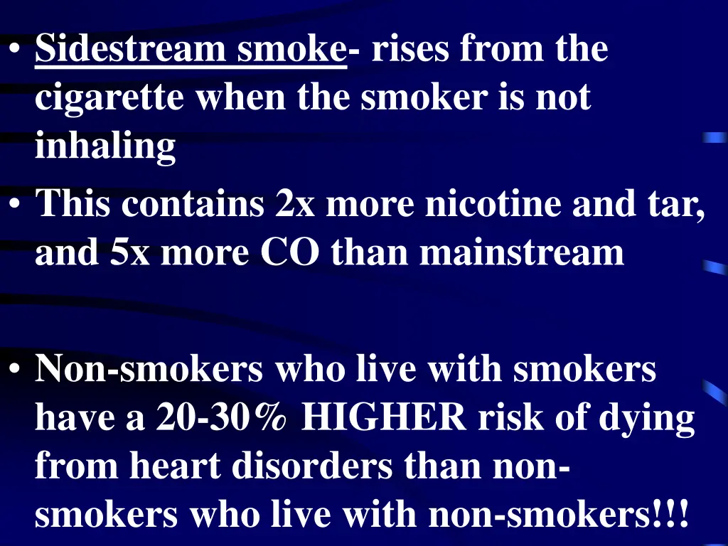 sidestream smoke rises from the cigarette when