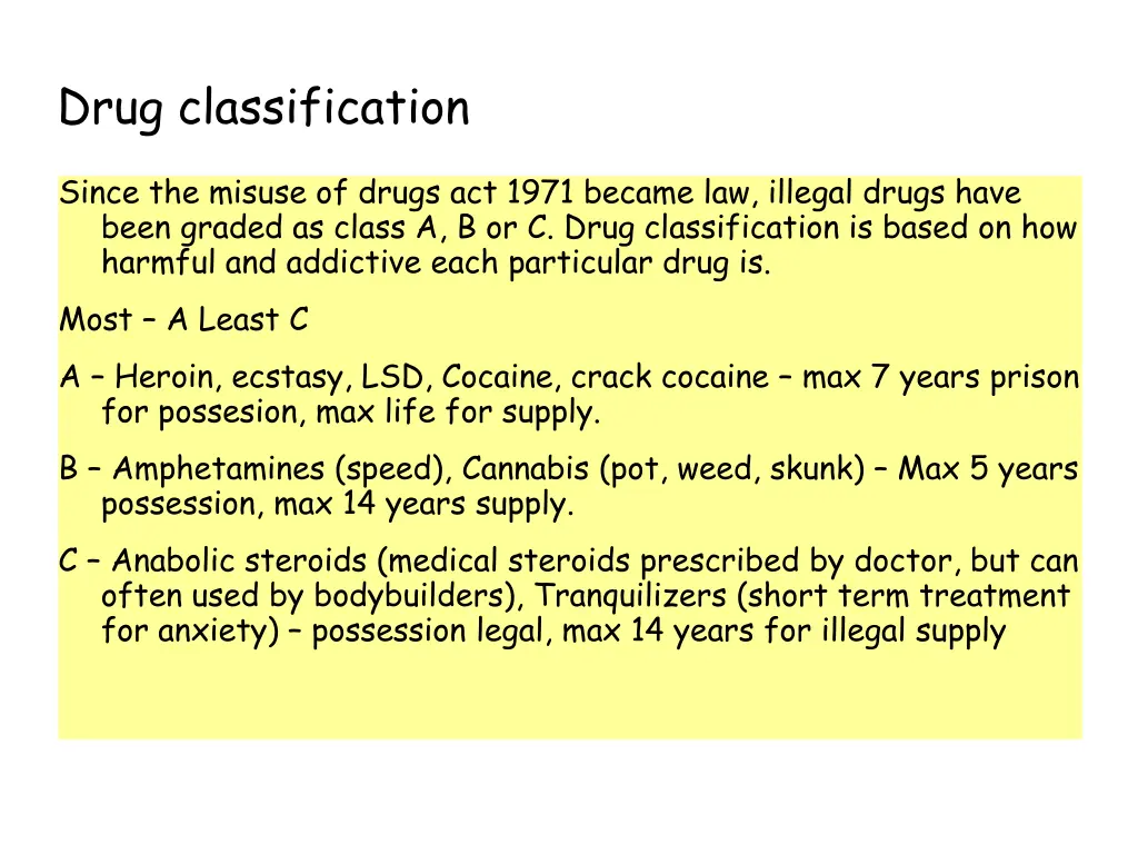 drug classification