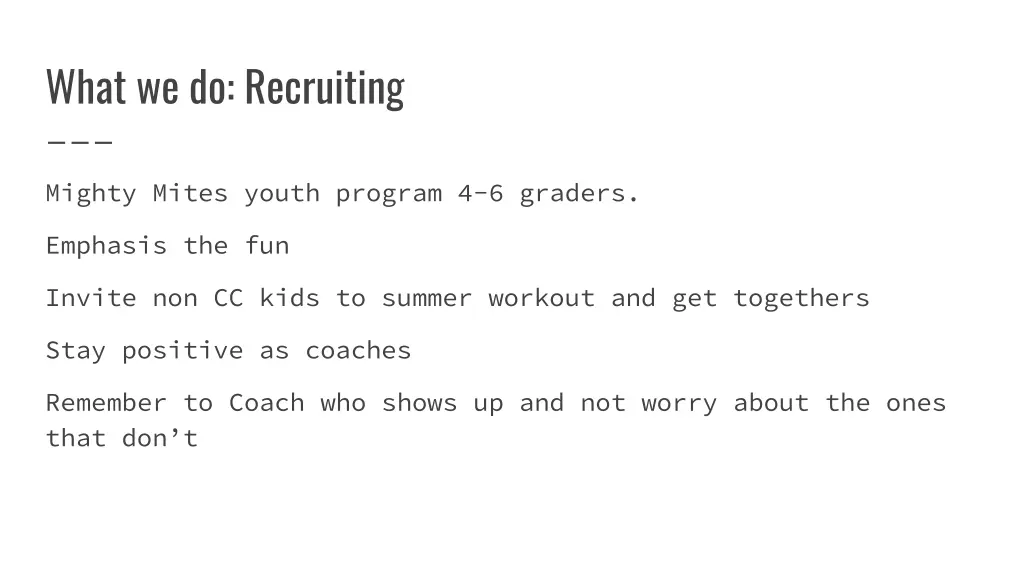 what we do recruiting