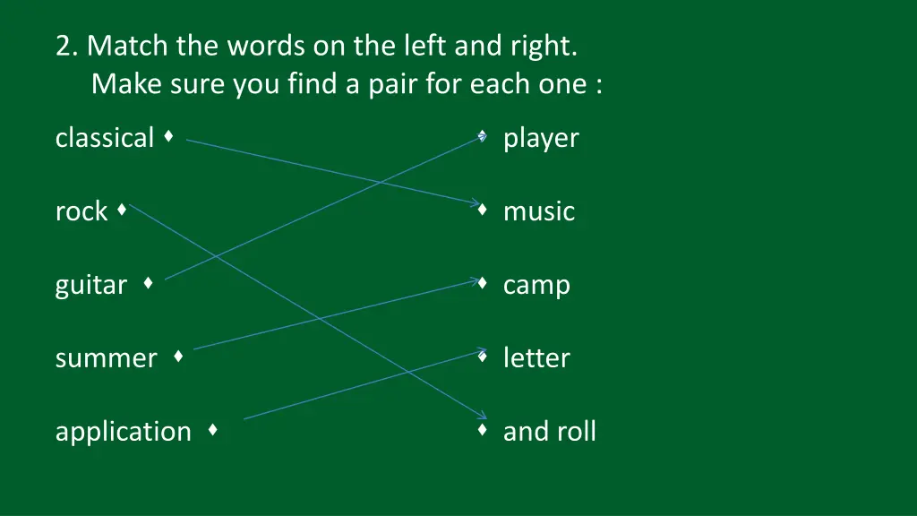 2 match the words on the left and right make sure