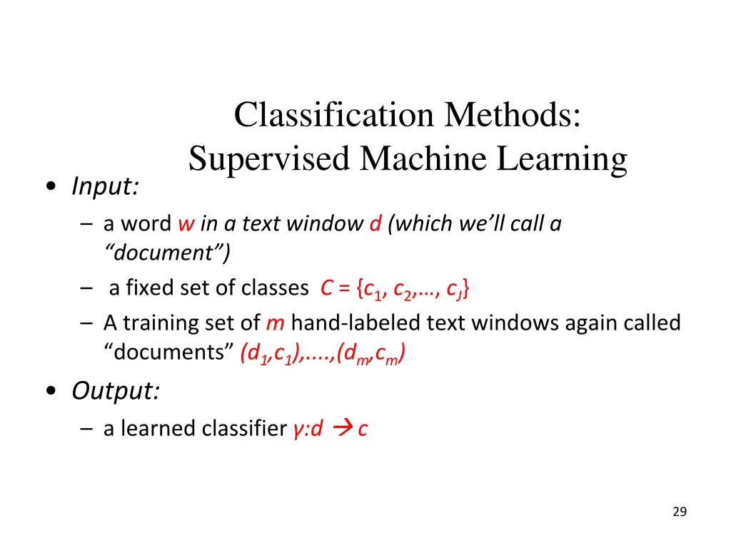 classification methods supervised machine learning