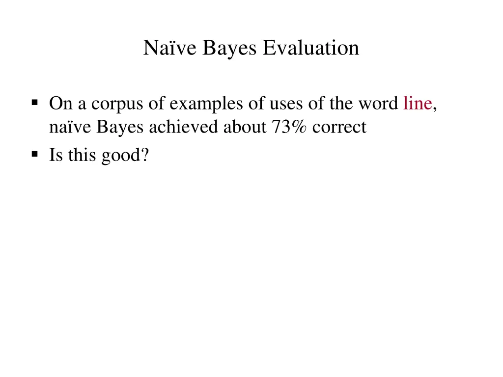 na ve bayes evaluation