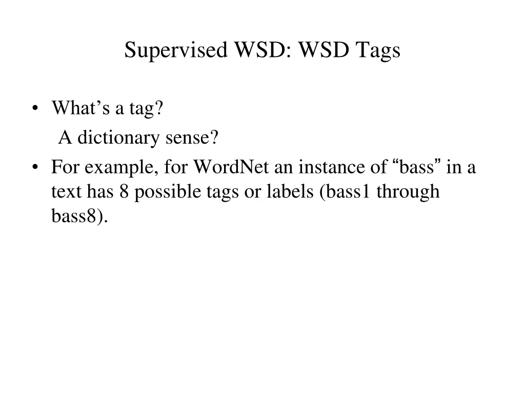 supervised wsd wsd tags