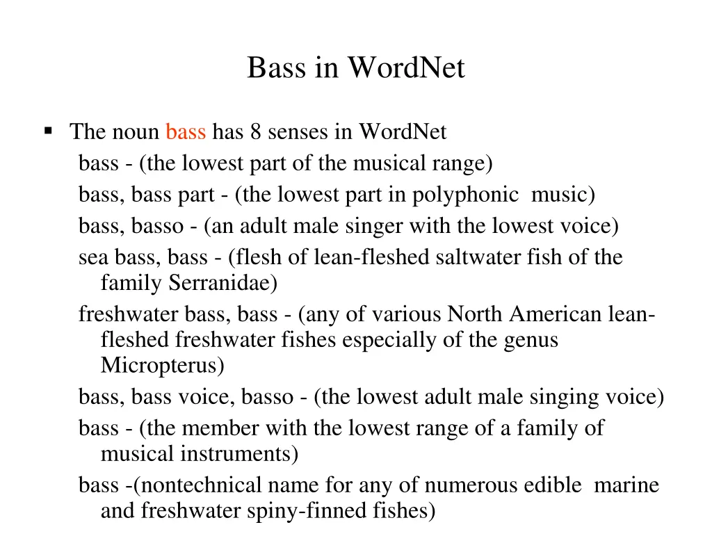 bass in wordnet