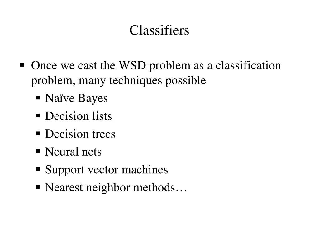 classifiers