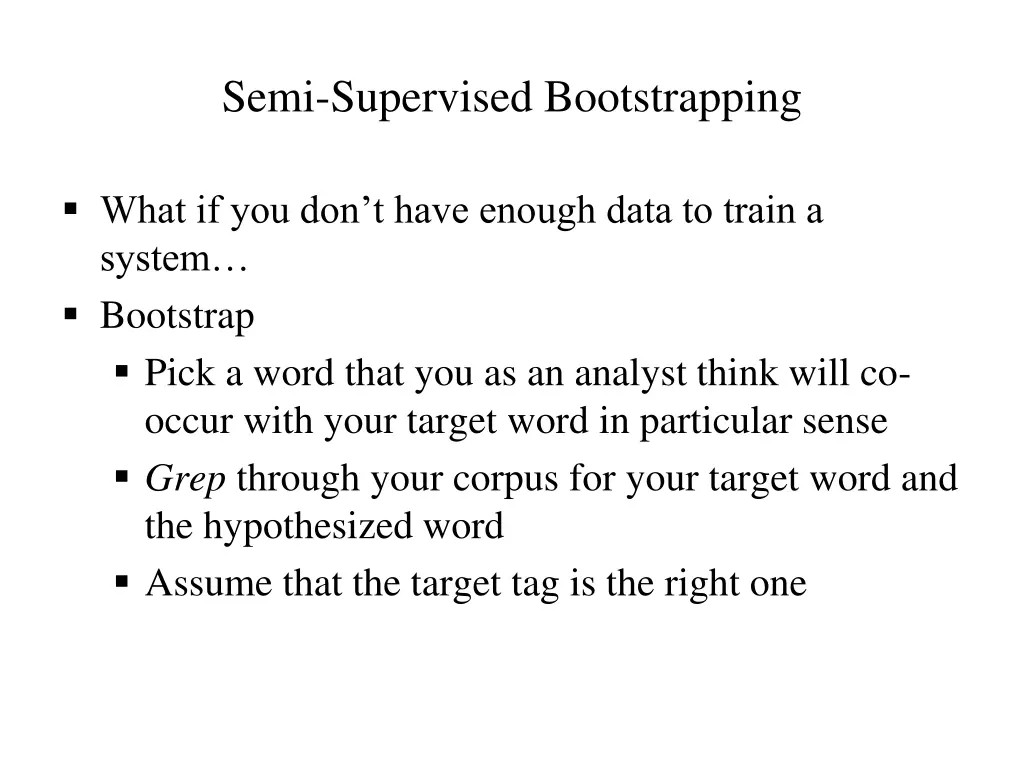 semi supervised bootstrapping