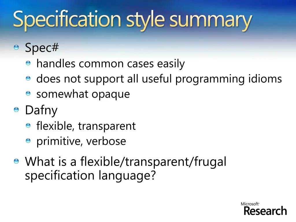 specification style summary spec handles common