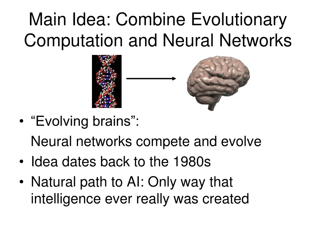 main idea combine evolutionary computation