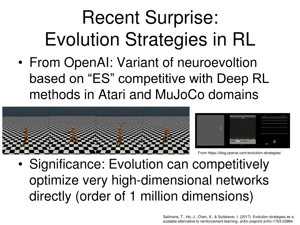 recent surprise evolution strategies in rl from