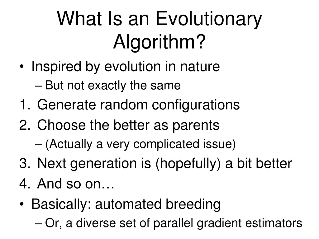 what is an evolutionary algorithm inspired