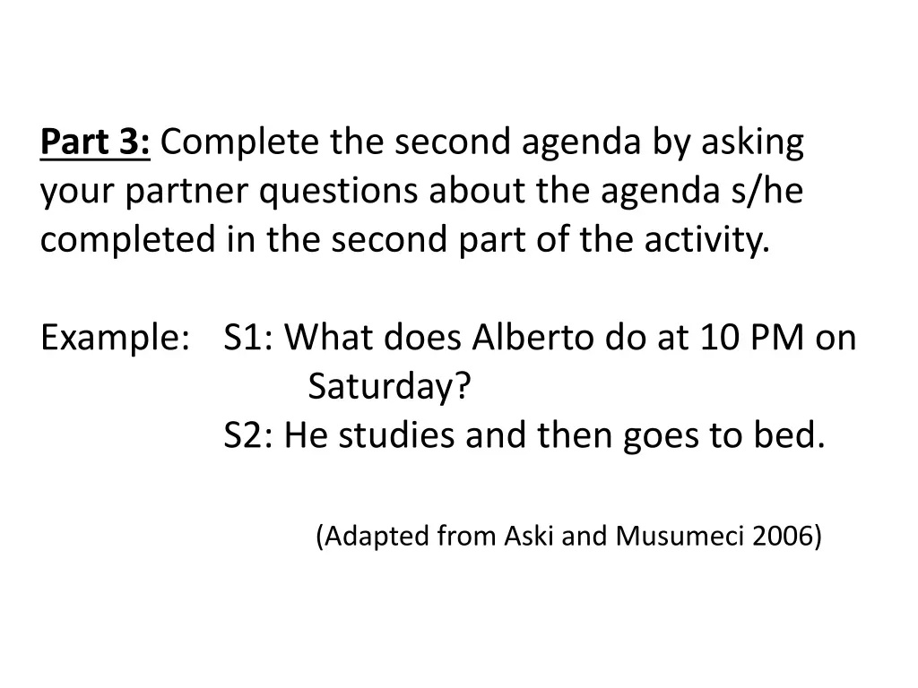 part 3 complete the second agenda by asking your