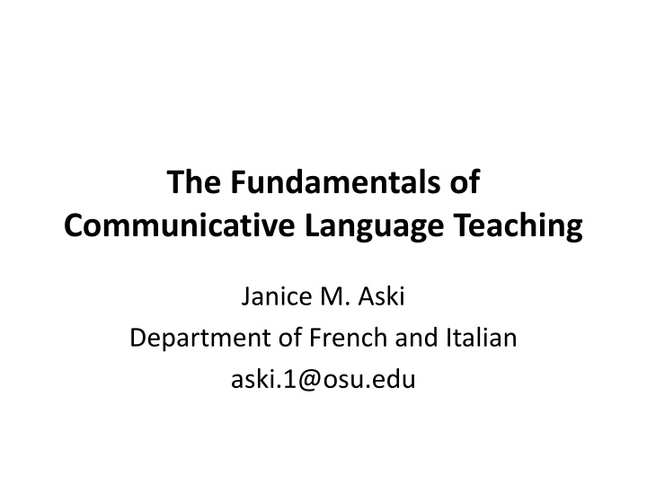 the fundamentals of communicative language