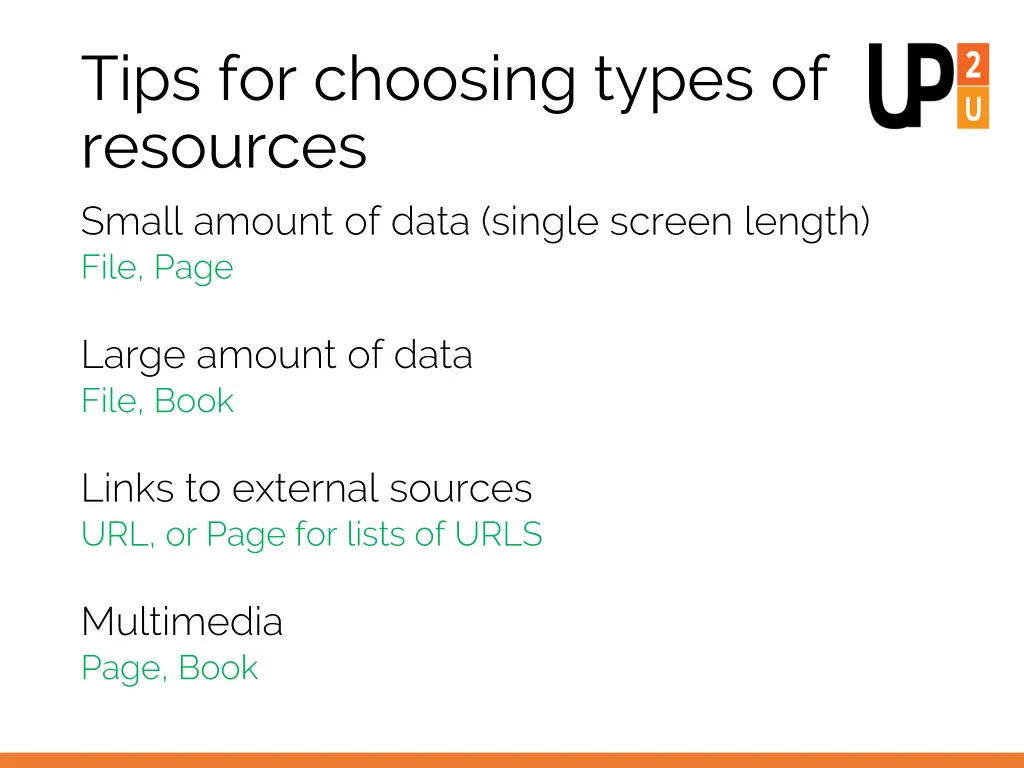 tips for choosing types of resources small amount