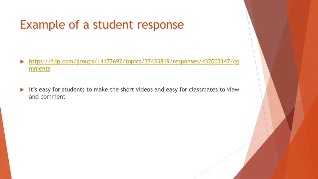 example of a student response