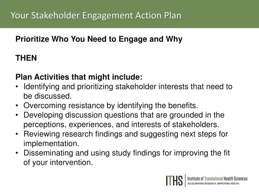 your stakeholder engagement action plan