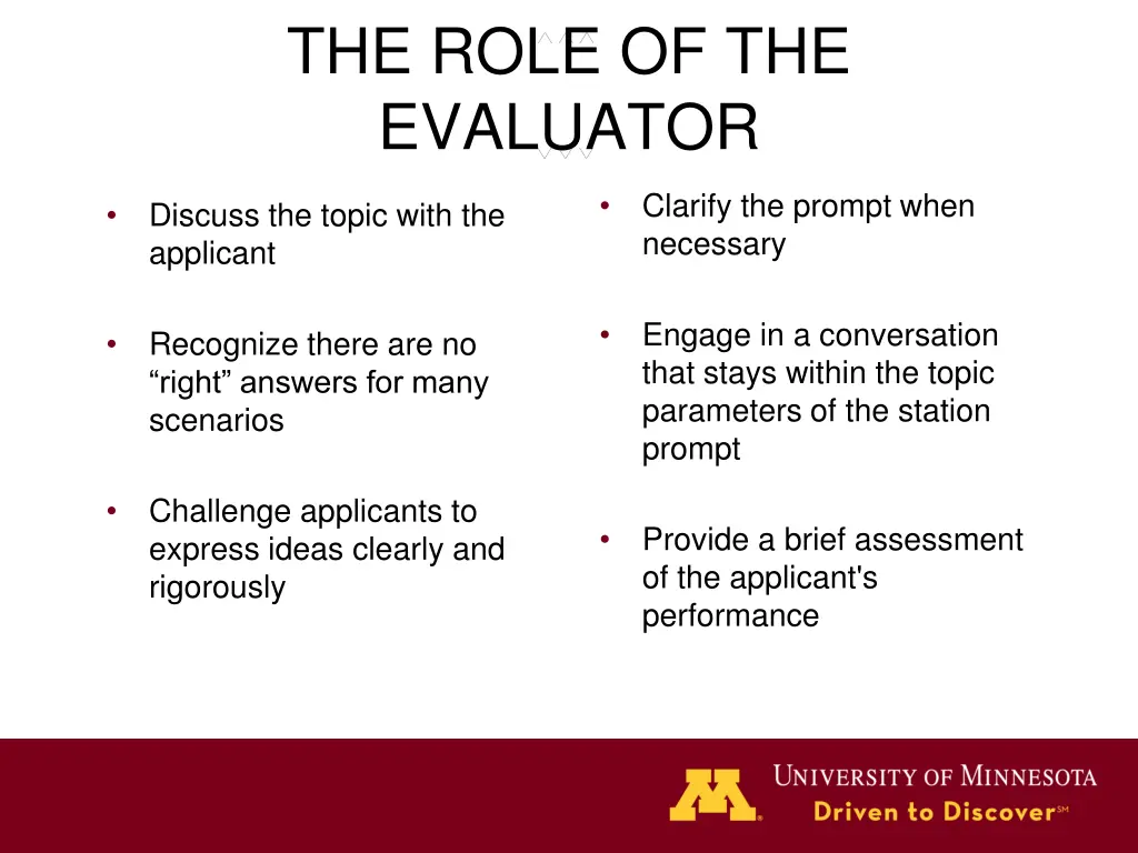 the role of the evaluator