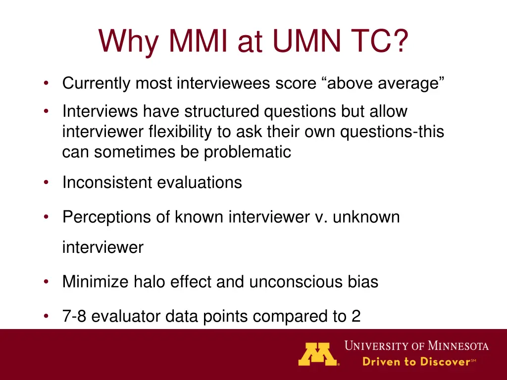 why mmi at umn tc