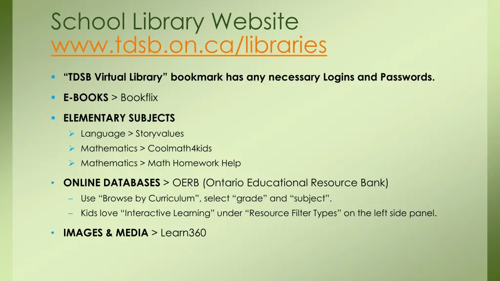 school library website www tdsb on ca libraries