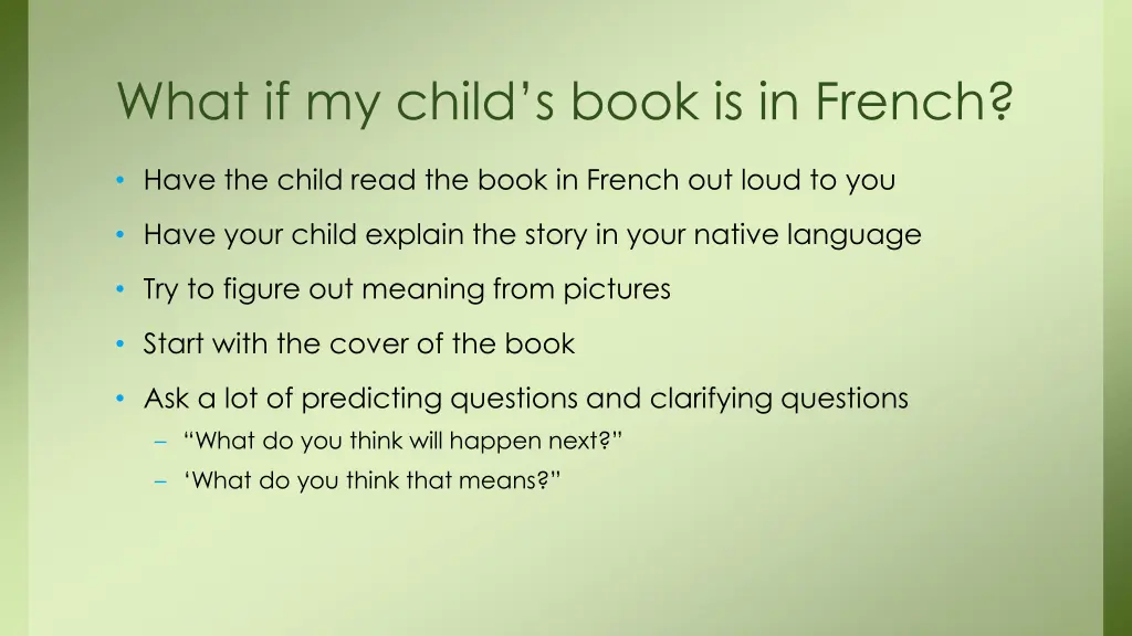 what if my child s book is in french