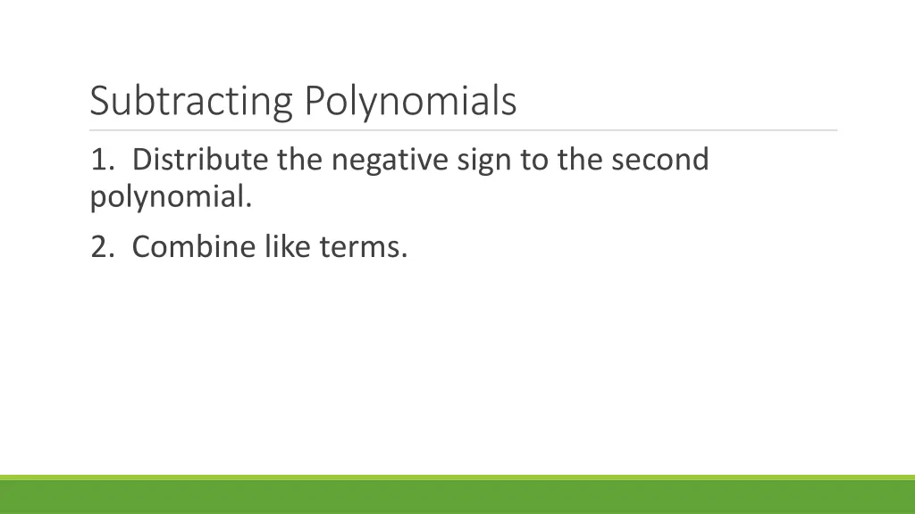 subtracting polynomials