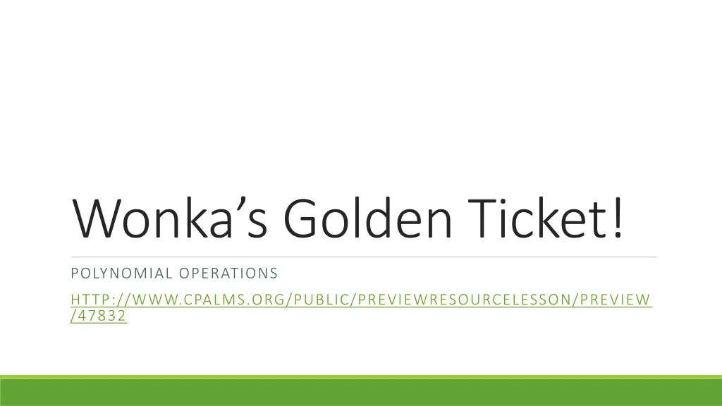 wonka s golden ticket