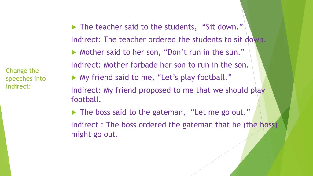 the teacher said to the students sit down