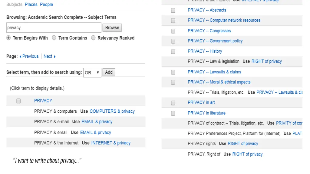 i want to write about privacy